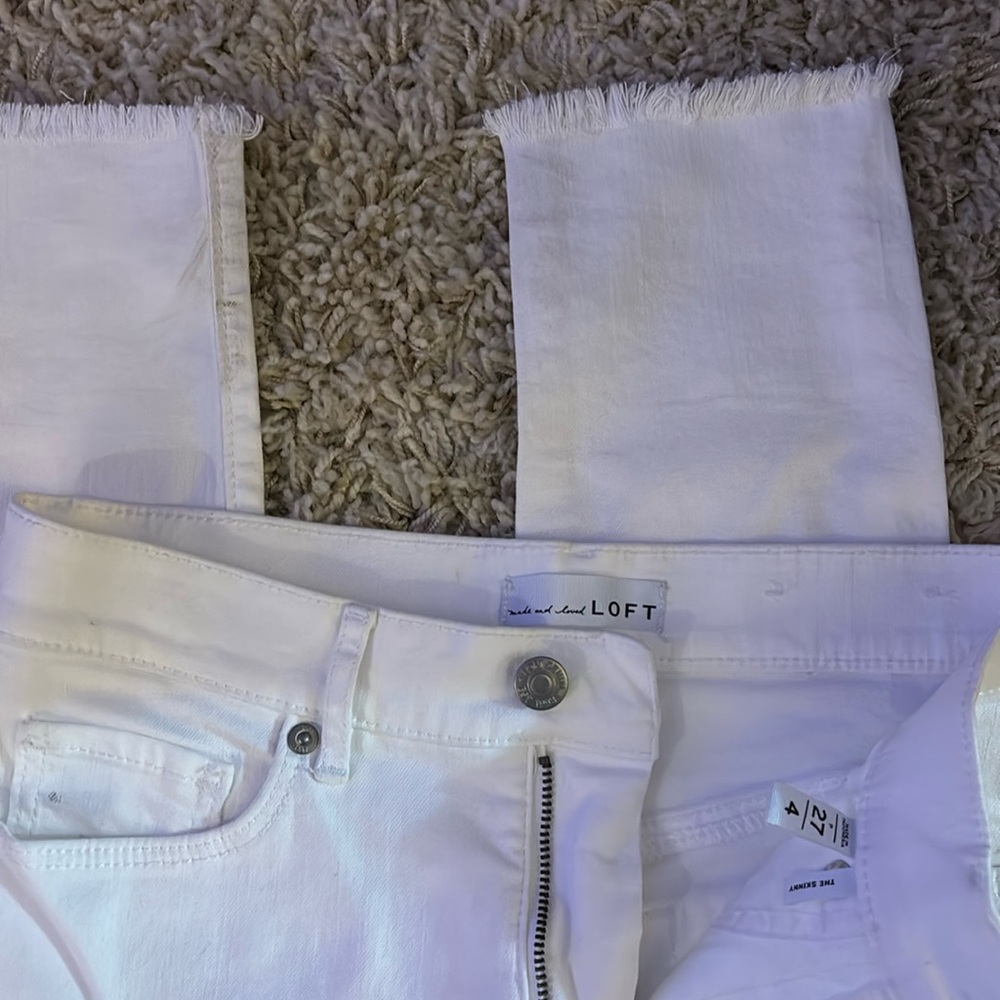 Loft white skinny jean worn once